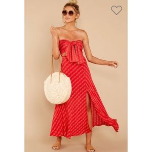 RED DRESS BOUTIQUE RED TWO PIECE FLORAL SET SKIRT